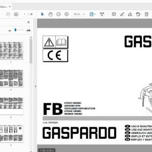 Gaspardo FB Adjustable Hitch Use & Maintenance  Parts Manual 19500420 - PDF