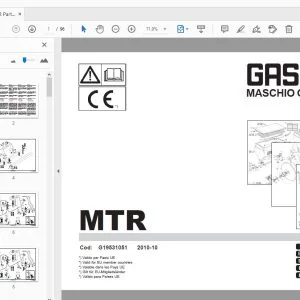 Gaspardo MTR Parts Manual G19531051 - PDF