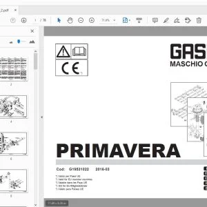 Gaspardo Primavera Parts Manual G19531022 - PDF
