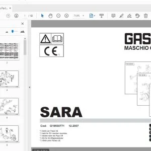 Gaspardo Sara Parts Manual G19530771 - PDF