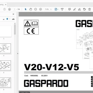 Gaspardo V20-V12-V5 Parts Manual 19530082 - PDF