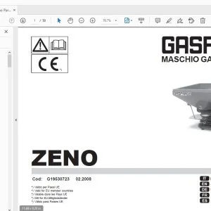 Gaspardo Zeno Parts Manual G19530723 - PDF