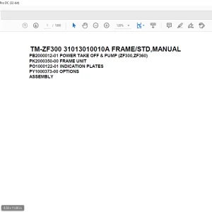 Tadano Cargo Crane TM-ZF300 31013010010A FRAME/STD,MANUAL Parts Manual - PDF