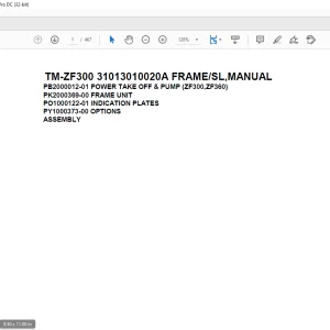 Tadano Cargo Crane TM-ZF300 31013010020A FRAME/SL,MANUAL Parts Manual - PDF