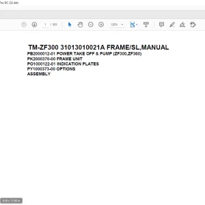 Tadano Cargo Crane TM-ZF300 31013010021A FRAME/SL,MANUAL Parts Manual -  PDF