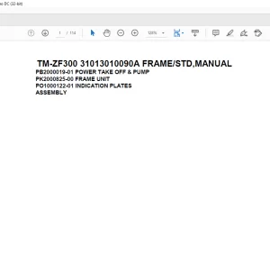 Tadano Cargo Crane TM-ZF300 31013010090A FRAME/STD,MANUAL Parts Manual - PDF