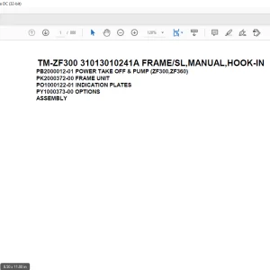 Tadano Cargo Crane TM-ZF300 31013010241A FRAME/SL,MANUAL,HOOK-IN Parts Manual - PDF DOWNLOAD