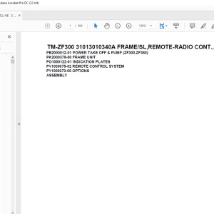 Tadano Cargo Crane TM-ZF300 31013010340A FRAMESL,REMOTE-RADIO CONT.,HOOK-IN Parts Manual