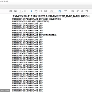 Tadano Cargo Crane TM-ZR230 41110210721A FRAME/STD,RAC,NABI HOOK Parts Manual -  PDF