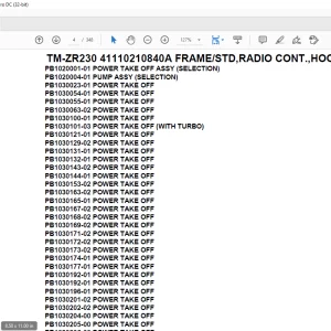 Tadano Cargo Crane TM-ZR230 41110210840A FRAME/STD,RADIO CONT.,HOOK-IN Parts Manual - PDF