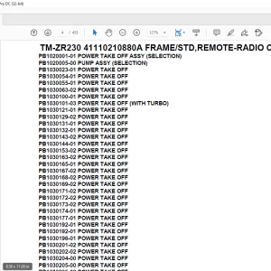 Tadano Cargo Crane TM-ZR230 41110210880A FRAME/STD,REMOTE-RADIO CONT.,HOOK-IN Parts Manual