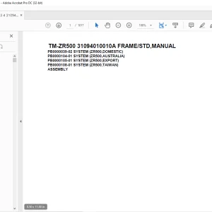 Tadano Cargo Crane TM-ZR500 31094010010A FRAMESTD,MANUAL Parts Manual  - PDF DOWNLOAD