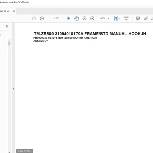 Tadano Cargo Crane TM-ZR500 31094010170A FRAMESTD,MANUAL,HOOK-IN Parts Manual - PDF