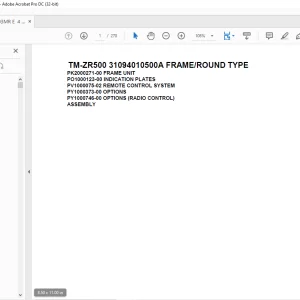Tadano Cargo Crane TM-ZR500 31094010500A FRAMEROUND TYPE Parts Manual - PDF DOWNLOAD