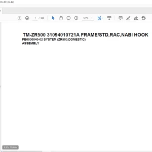 Tadano Cargo Crane TM-ZR500 31094010721A FRAMESTD,RAC,NABI HOOK Parts Manual  -  PDF