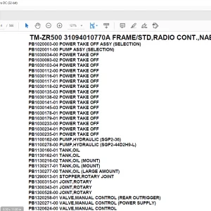 Tadano Cargo Crane TM-ZR500 31094010770A FRAME/STD,RADIO CONT.,NABI HOOK Parts Manual