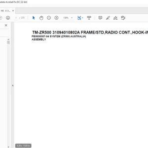 Tadano Cargo Crane TM-ZR500 31094010802A FRAMESTD,RADIO CONT.,HOOK-IN Parts Manual  - PDF
