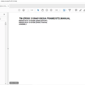 Tadano Cargo Crane TM-ZR500 31094010920A FRAMESTD,MANUAL Parts Manual -PDF DOWNLOAD