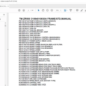 Tadano Cargo Crane TM-ZR500 31094010930A FRAMESTD,MANUAL Parts Manual - PDF DOWNLOAD