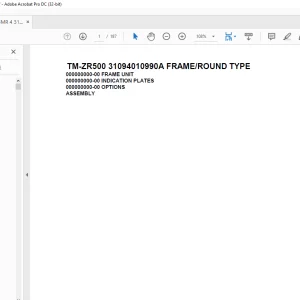 Tadano Cargo Crane TM-ZR500 31094010990A FRAMEROUND TYPE Parts Manual - PDF DOWNLOAD