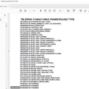 Tadano Cargo Crane TM-ZR500 31094011090A FRAMEROUND TYPE Parts Manual -PDF DOWNLOAD