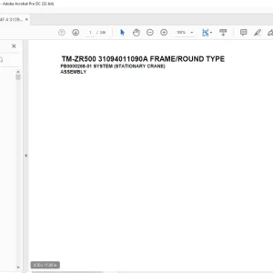 Tadano Cargo Crane TM-ZR500 31094011090A FRAMEROUND TYPE Parts Manual  - PDF DOWNLOAD