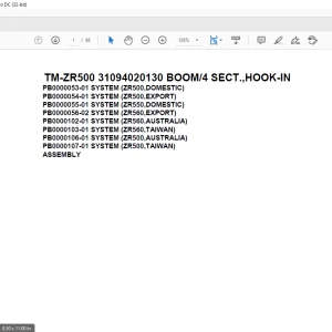 Tadano Cargo Crane TM-ZR500 31094020130 BOOM4 SECT.,HOOK-IN Parts Manual - PDF DOWNLOAD