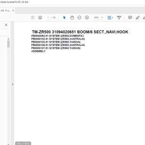 Tadano Cargo Crane TM-ZR500 31094020651 BOOM6 SECT.,NAVI.HOOK Parts Manual – PDF DOWNLOAD