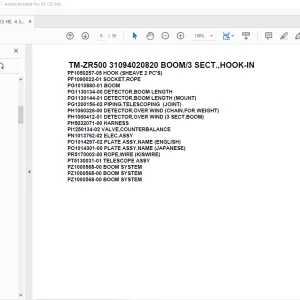 Tadano Cargo Crane TM-ZR500 31094020820 BOOM/3 SECT.,HOOK-IN Parts Manual - PDF DOWNLOAD