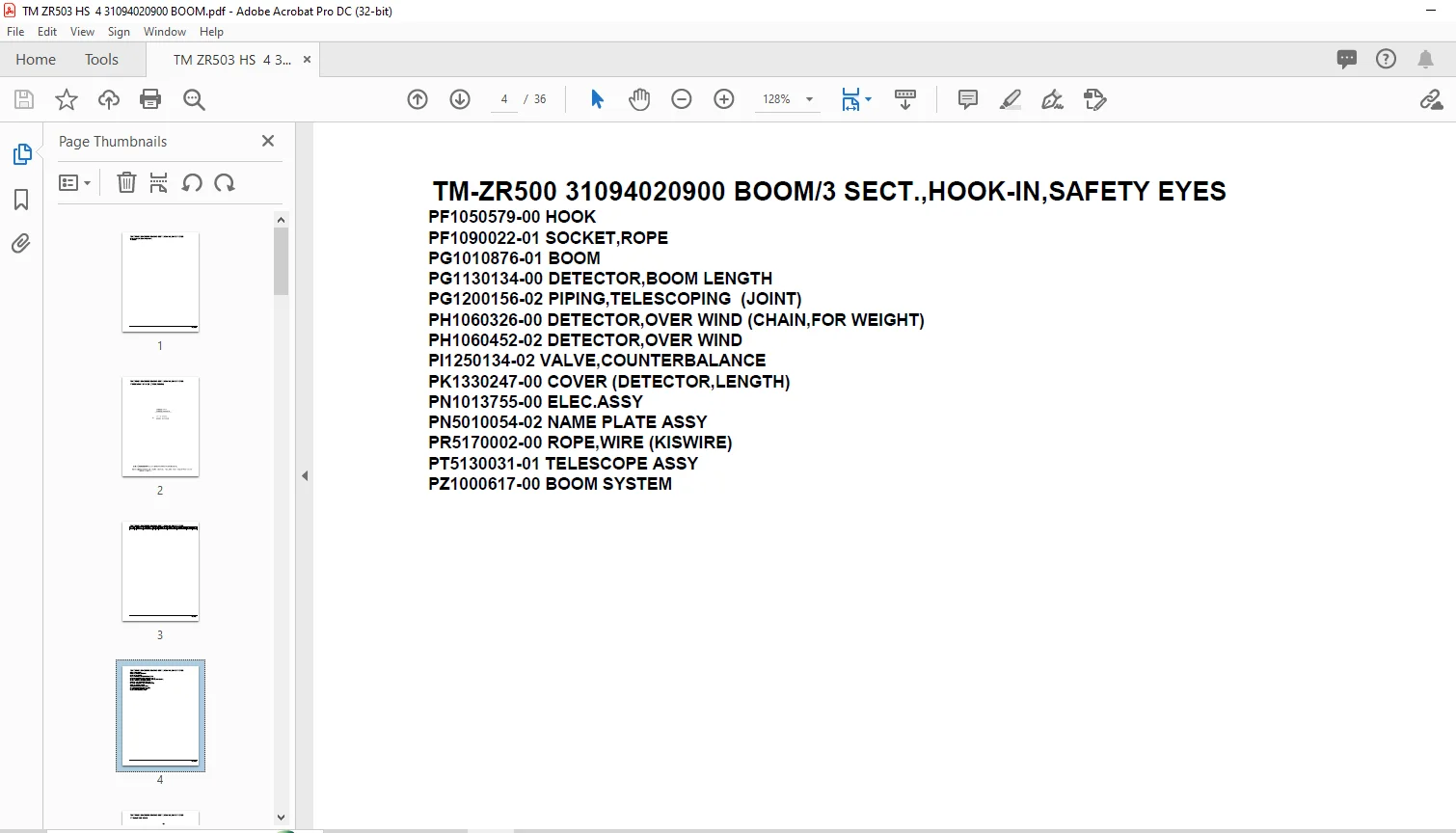 Tadano Cargo Crane TM-ZR500 31094020900 BOOM3 SECT.,HOOK-IN,SAFETY EYES Parts Manual - PDF - Image 2