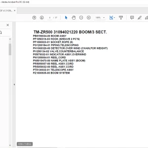 Tadano Cargo Crane TM-ZR500 31094021220 BOOM3 SECT. Parts Manual - PDF DOWNLOAD
