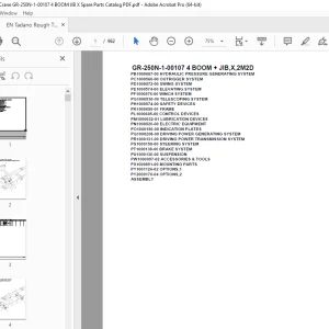 Tadano Crane GR-250N-1-00107 4 BOOM + JIB,X,2M2D Parts Manual PDF