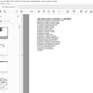 Tadano Crane GR-700N-2-00121 6 BOOM + 3 JIB,2M2D Parts Manual PDF