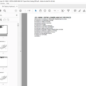 Tadano Crane OC-160M-1-30700 LOWER,HINO KC-FR1FKCD Parts Manual PDF