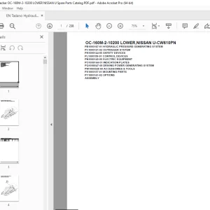 Tadano Crane OC-160M-2-10200 LOWER,NISSAN U-CW610PN Parts Manual PDF