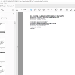 Tadano Crane OC-160M-2-10400 LOWER,NISSAN U-CW620PN Parts Manual PDF