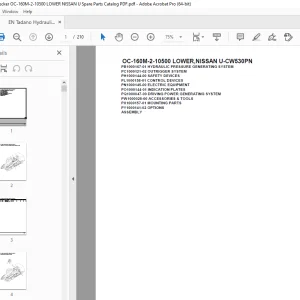 Tadano Crane OC-160M-2-10500 LOWER,NISSAN U-CW530PN Parts Manual PDF