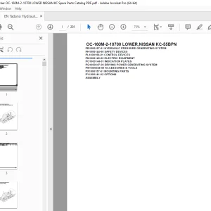 Tadano Crane OC-160M-2-10700 LOWER,NISSAN KC-55BPN Parts Manual PDF
