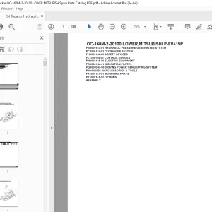 Tadano Crane OC-160M-2-20100 LOWER,MITSUBISHI P-FV419P Parts Manual PDF