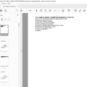 Tadano Crane OC-160M-2-20800 LOWER,MITSUBISHI U-FV411P Parts Manual PDF