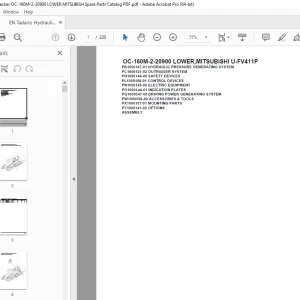 Tadano Crane OC-160M-2-20900 LOWER,MITSUBISHI U-FV411P Parts Manual PDF