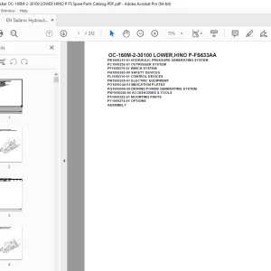 Tadano Crane OC-160M-2-30100 LOWER,HINO P-FS633AA Parts Manual PDF