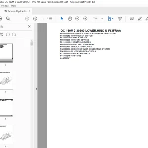 Tadano Crane OC-160M-2-30300 LOWER,HINO U-FS3FRAA Parts Manual PDF