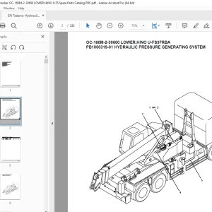 Tadano Crane OC-160M-2-30600 LOWER,HINO U-FS3FRBA Parts Manual PDF