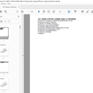 Tadano Crane OC-160M-2-30700 LOWER,HINO U-FS3FRBA Parts Manual PDF
