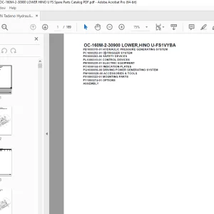 Tadano Crane OC-160M-2-30900 LOWER,HINO U-FS1VYBA Parts Manual PDF