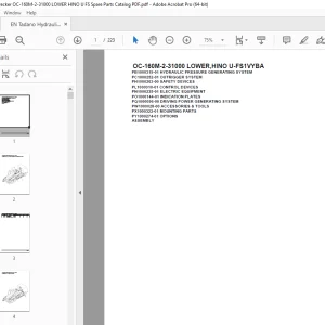 Tadano Crane OC-160M-2-31000 LOWER,HINO U-FS1VYBA Parts Manual PDF