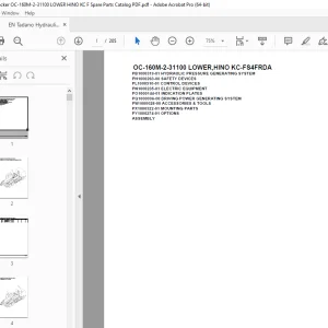 Tadano Crane OC-160M-2-31100 LOWER,HINO KC-FS4FRDA Parts Manual PDF