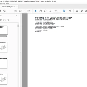 Tadano Crane OC-160M-2-31300 LOWER,HINO KC-FS4FRDA Parts Manual PDF