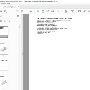 Tadano Crane OC-160M-2-40200 LOWER,ISUZU P-CXZ21Q Parts Manual PDF